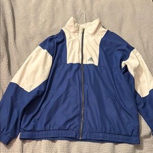Adidas Retro Blue and Cream Windbreaker